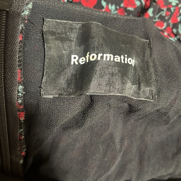 REFORMATION Floral Rose Print Ruched Mini Dress - Picture 7 of 10